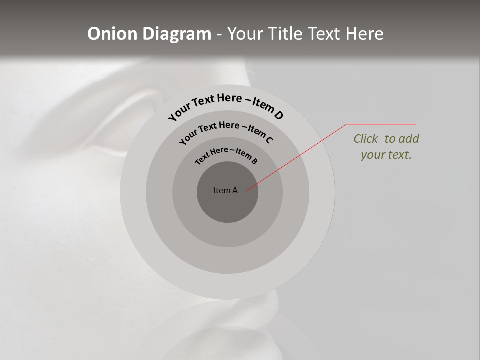 A White Statue Of A Man's Head With A Gray Background PowerPoint Template
