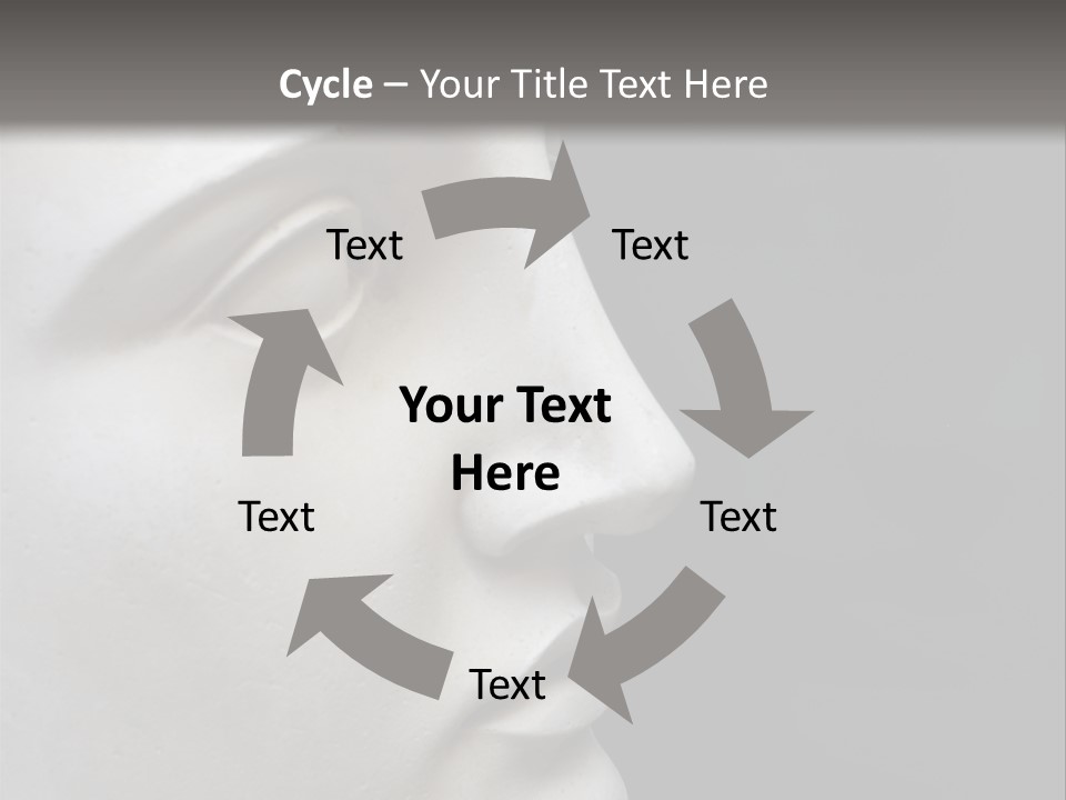 A White Statue Of A Man's Head With A Gray Background PowerPoint Template