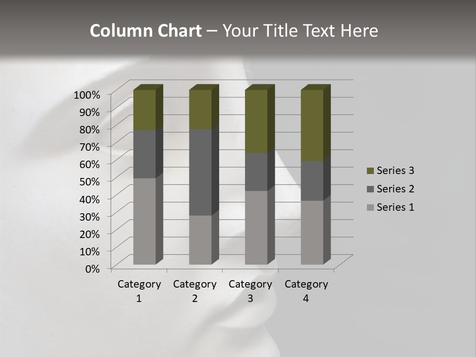 A White Statue Of A Man's Head With A Gray Background PowerPoint Template