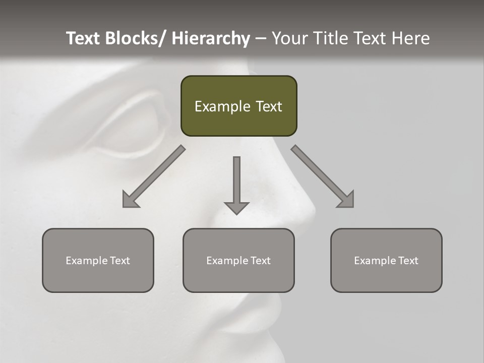 A White Statue Of A Man's Head With A Gray Background PowerPoint Template