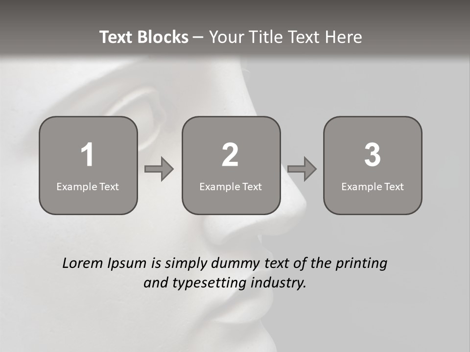 A White Statue Of A Man's Head With A Gray Background PowerPoint Template