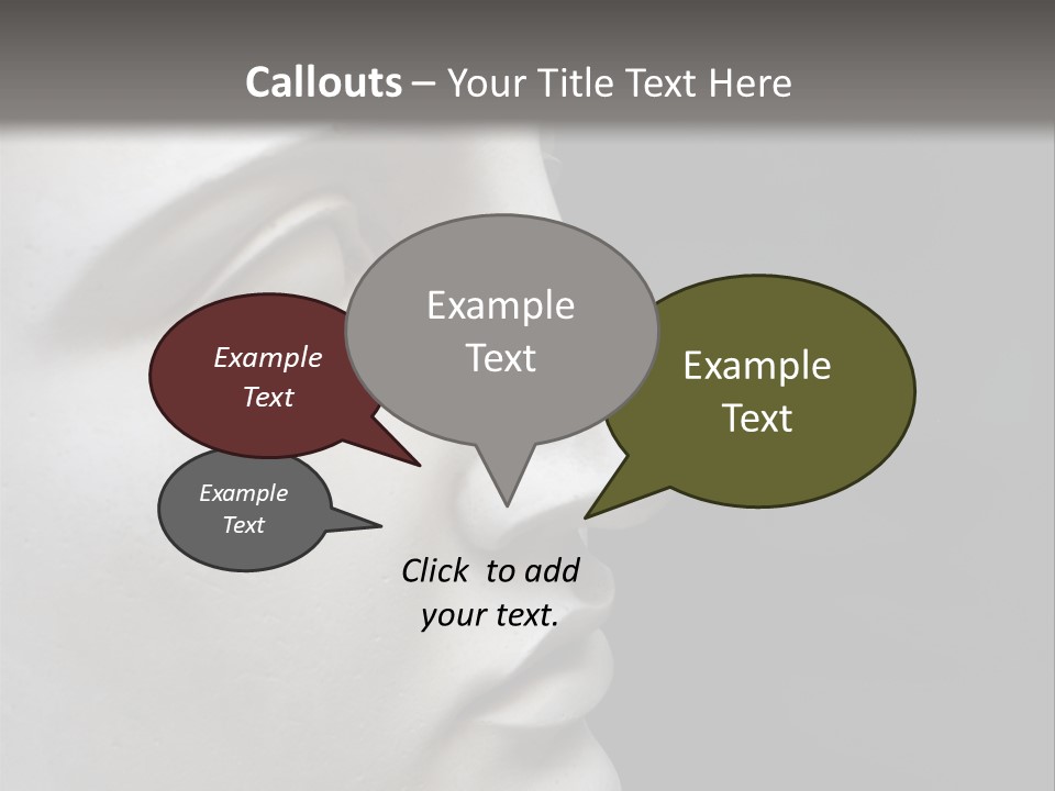 A White Statue Of A Man's Head With A Gray Background PowerPoint Template