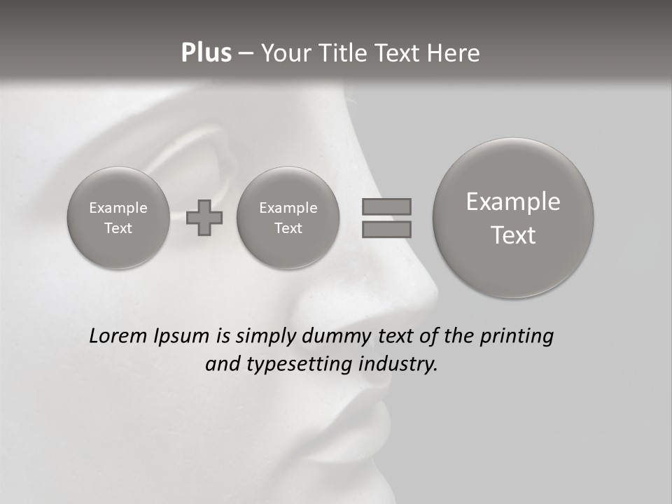 A White Statue Of A Man's Head With A Gray Background PowerPoint Template