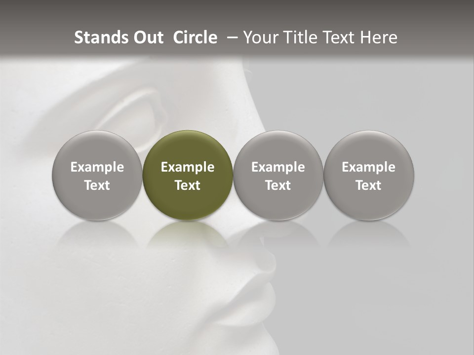A White Statue Of A Man's Head With A Gray Background PowerPoint Template