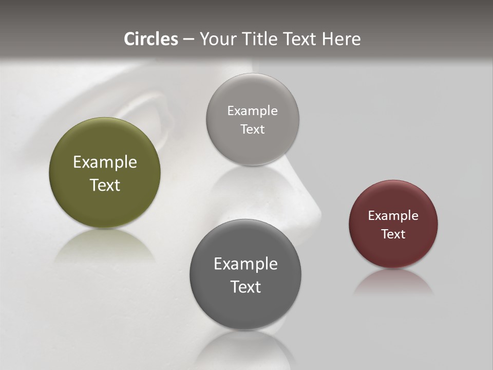 A White Statue Of A Man's Head With A Gray Background PowerPoint Template