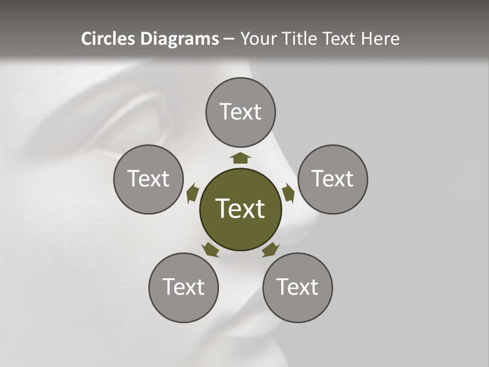 A White Statue Of A Man's Head With A Gray Background PowerPoint Template