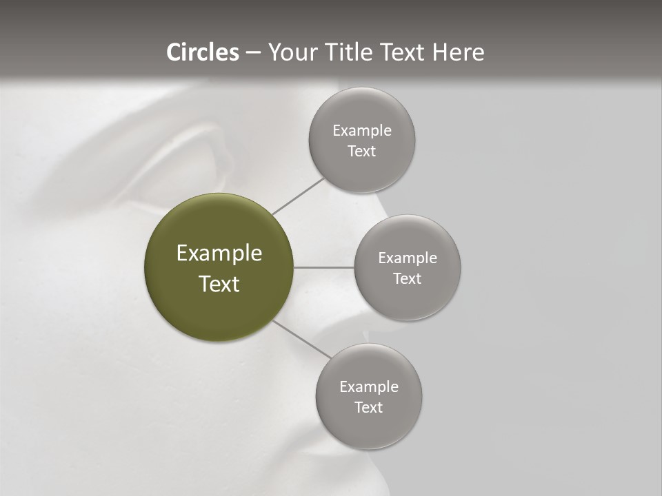 A White Statue Of A Man's Head With A Gray Background PowerPoint Template