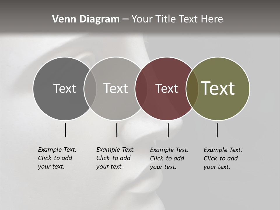 A White Statue Of A Man's Head With A Gray Background PowerPoint Template