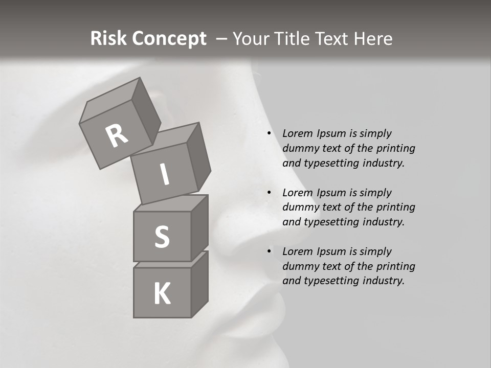 A White Statue Of A Man's Head With A Gray Background PowerPoint Template