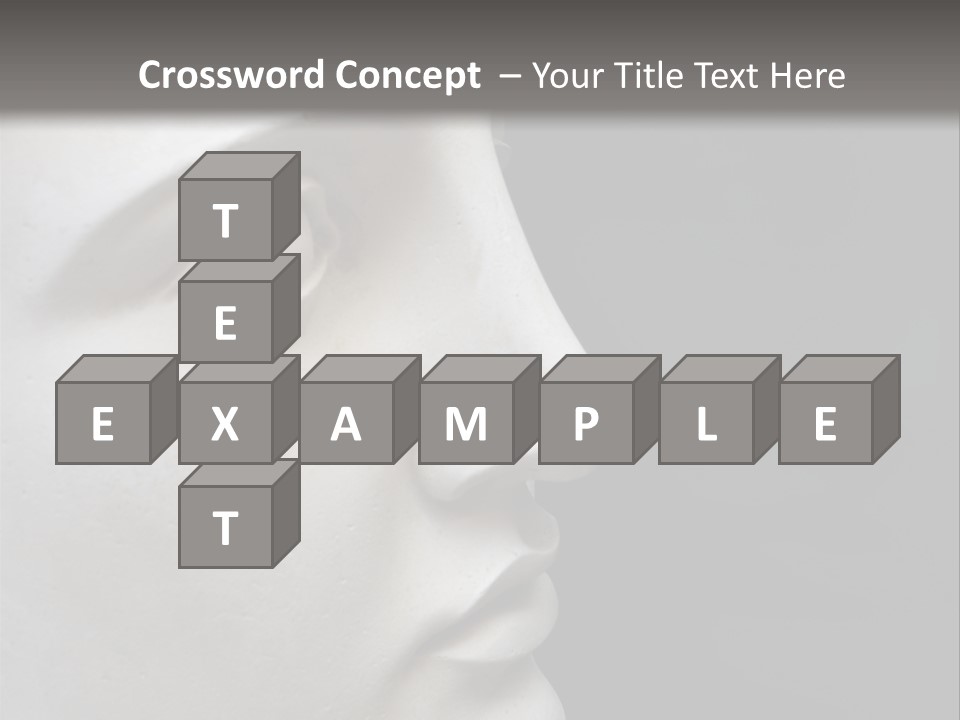 A White Statue Of A Man's Head With A Gray Background PowerPoint Template