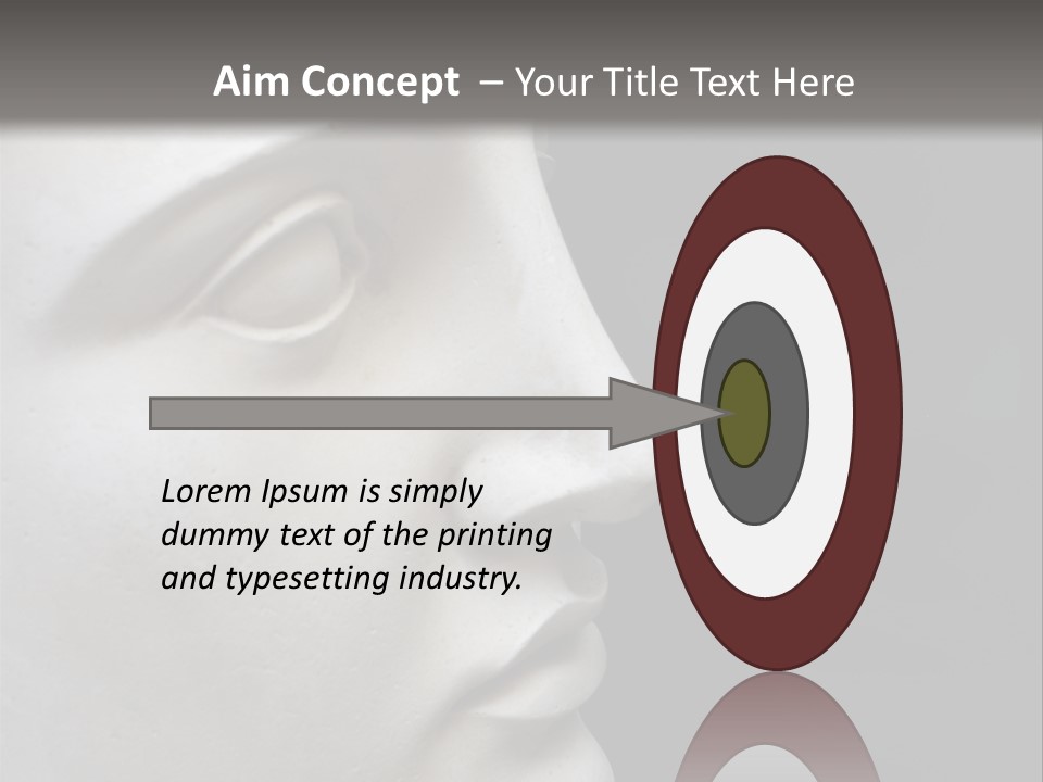 A White Statue Of A Man's Head With A Gray Background PowerPoint Template