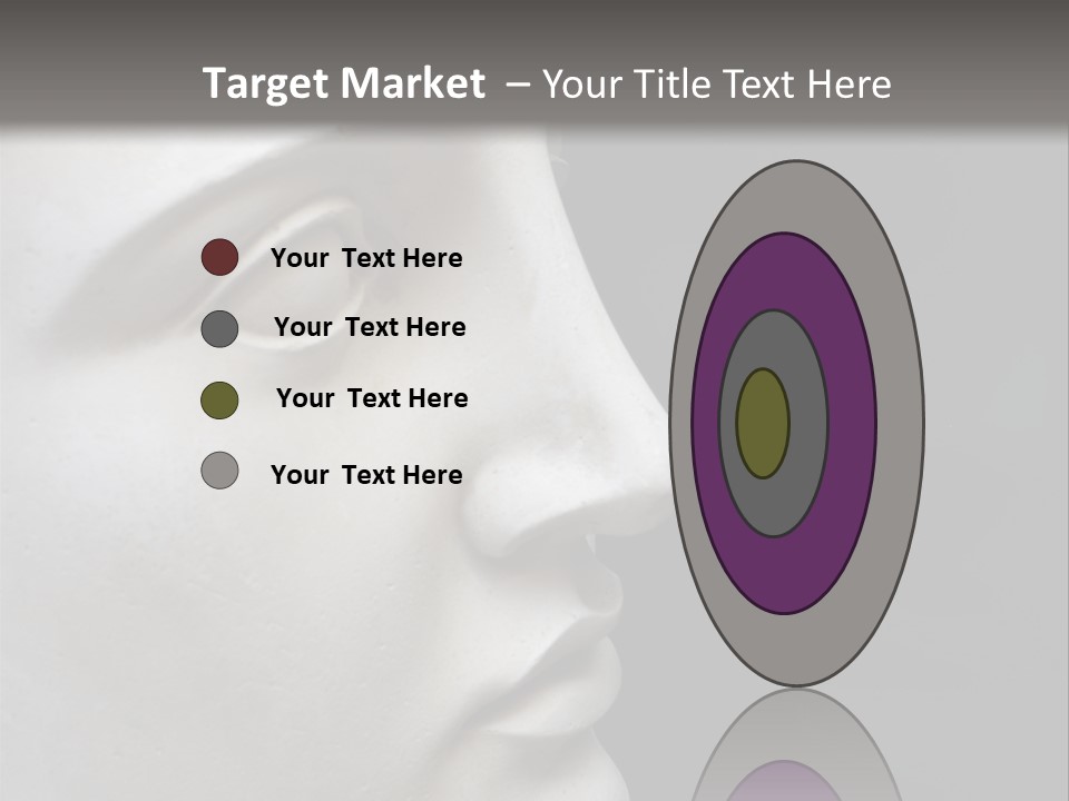 A White Statue Of A Man's Head With A Gray Background PowerPoint Template