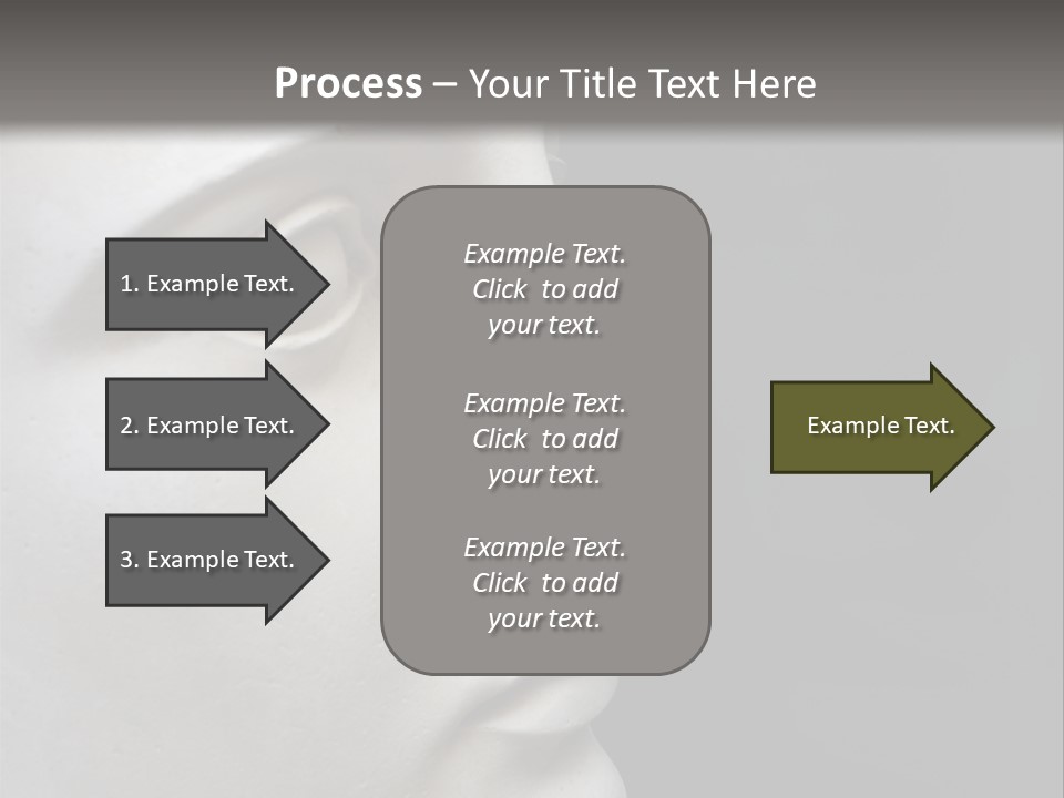 A White Statue Of A Man's Head With A Gray Background PowerPoint Template