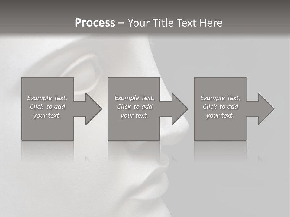 A White Statue Of A Man's Head With A Gray Background PowerPoint Template