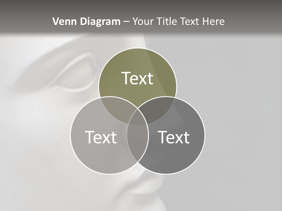 A White Statue Of A Man's Head With A Gray Background PowerPoint Template