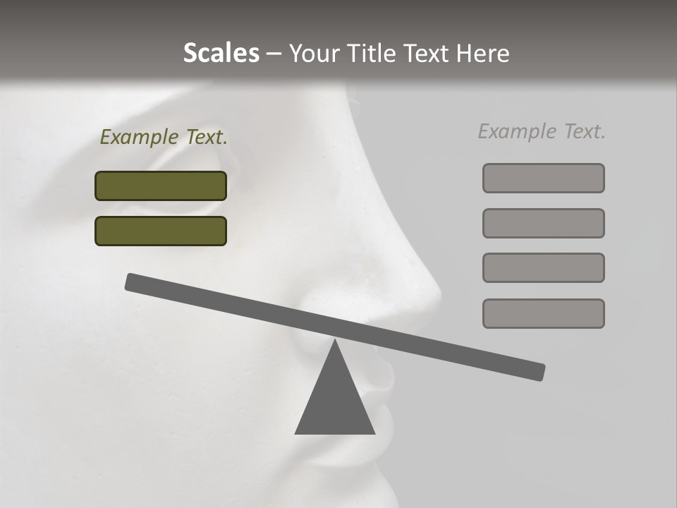 A White Statue Of A Man's Head With A Gray Background PowerPoint Template