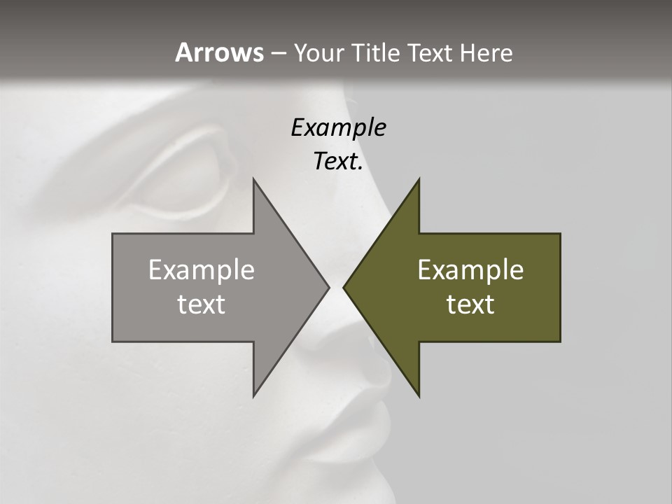 A White Statue Of A Man's Head With A Gray Background PowerPoint Template