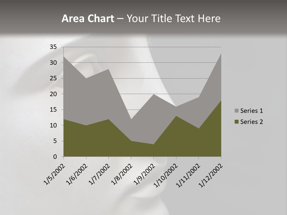 A White Statue Of A Man's Head With A Gray Background PowerPoint Template