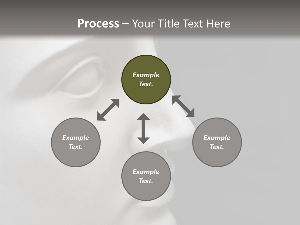 A White Statue Of A Man's Head With A Gray Background PowerPoint Template