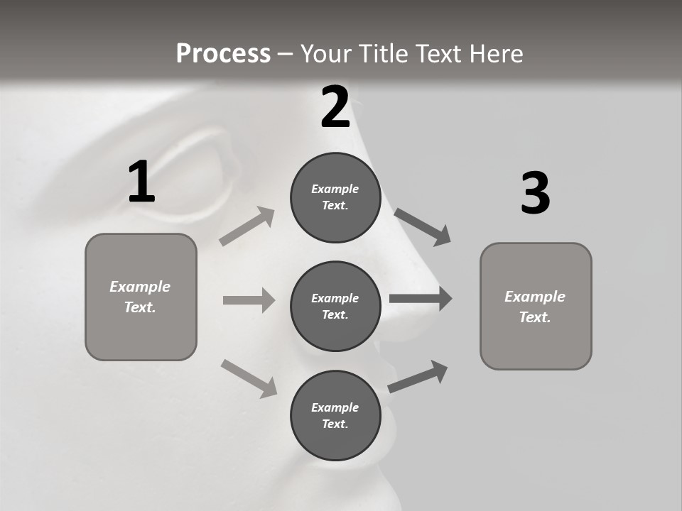 A White Statue Of A Man's Head With A Gray Background PowerPoint Template