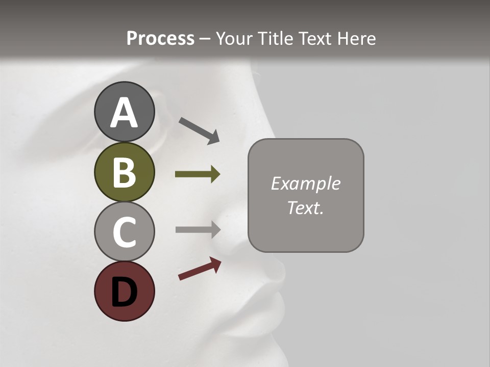 A White Statue Of A Man's Head With A Gray Background PowerPoint Template