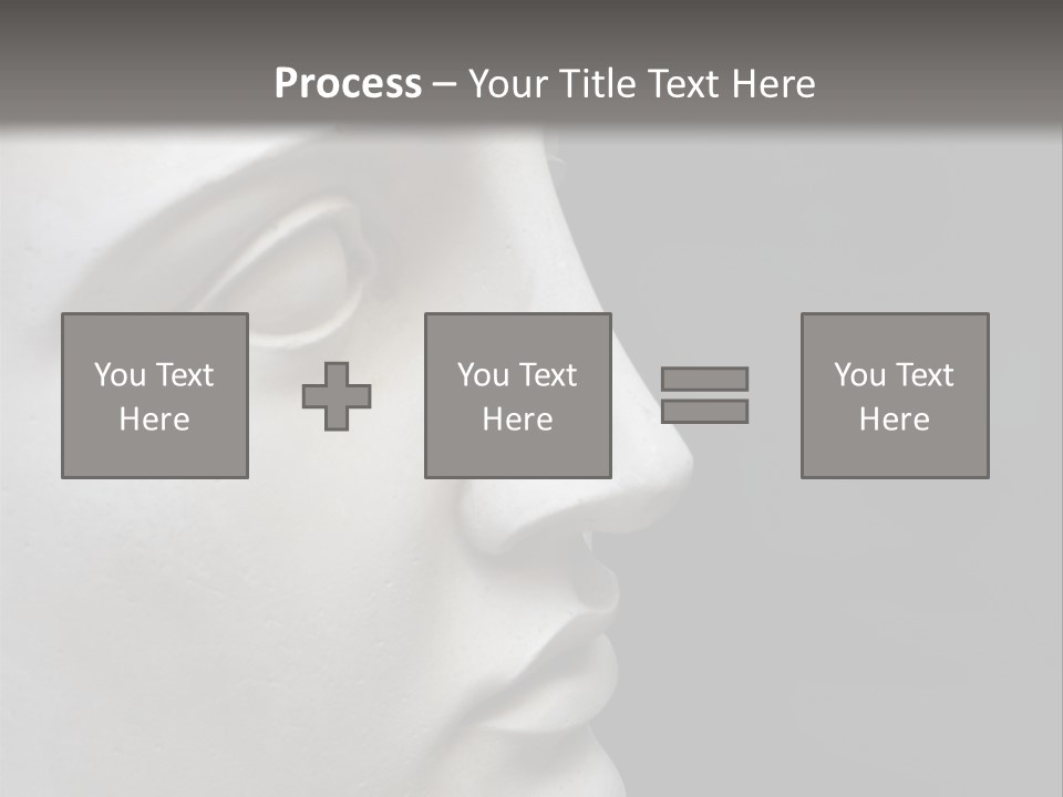 A White Statue Of A Man's Head With A Gray Background PowerPoint Template