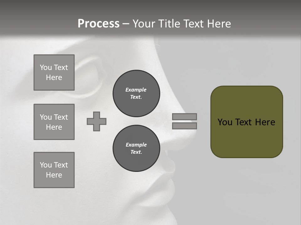 A White Statue Of A Man's Head With A Gray Background PowerPoint Template