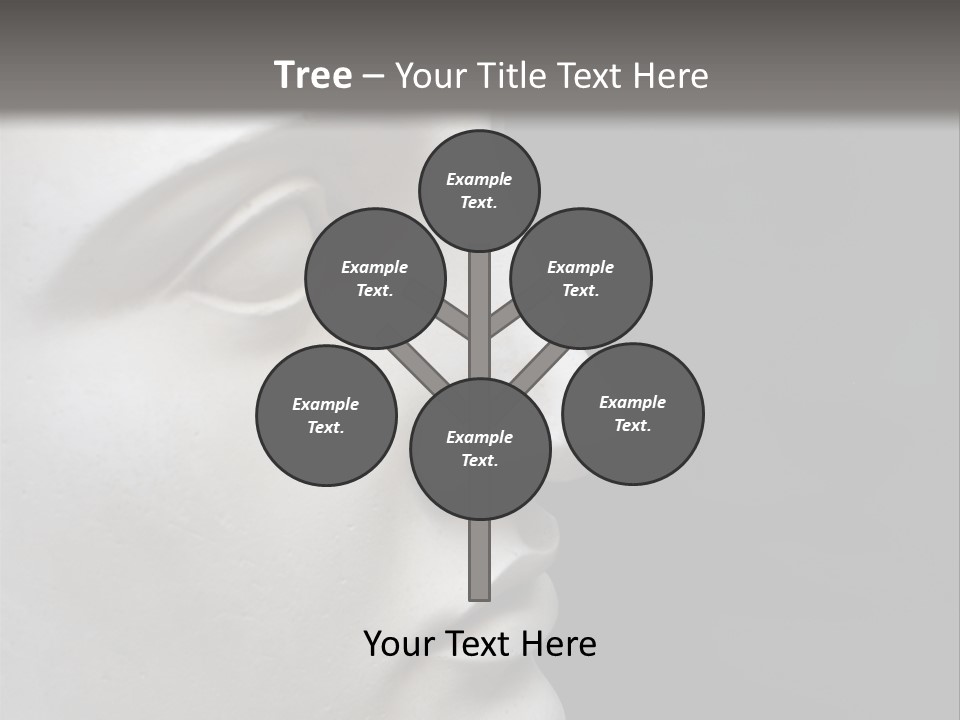 A White Statue Of A Man's Head With A Gray Background PowerPoint Template