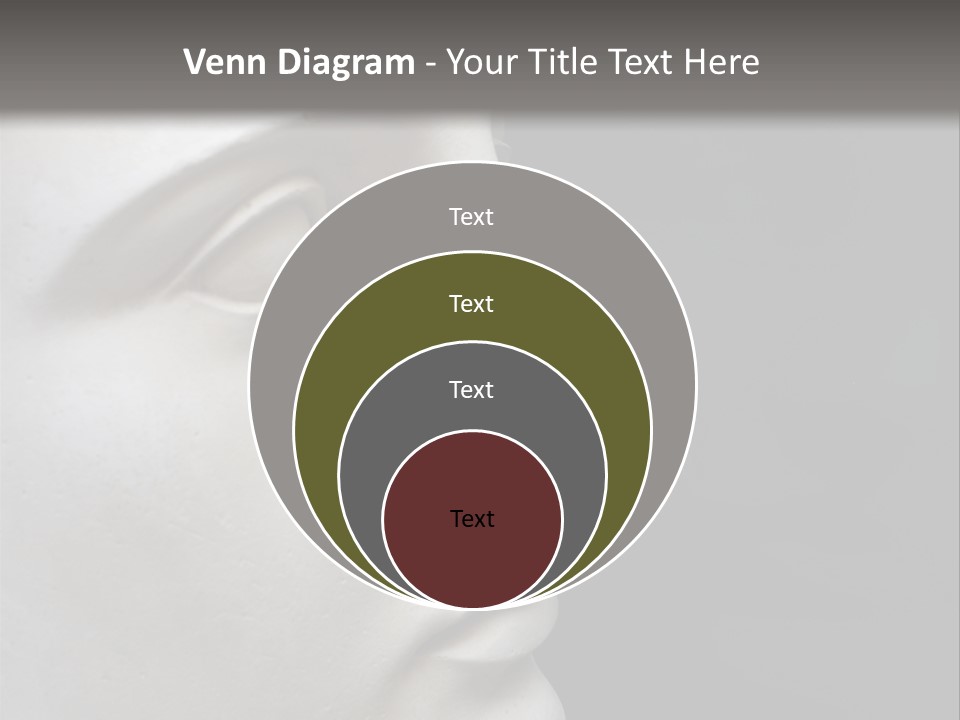 A White Statue Of A Man's Head With A Gray Background PowerPoint Template