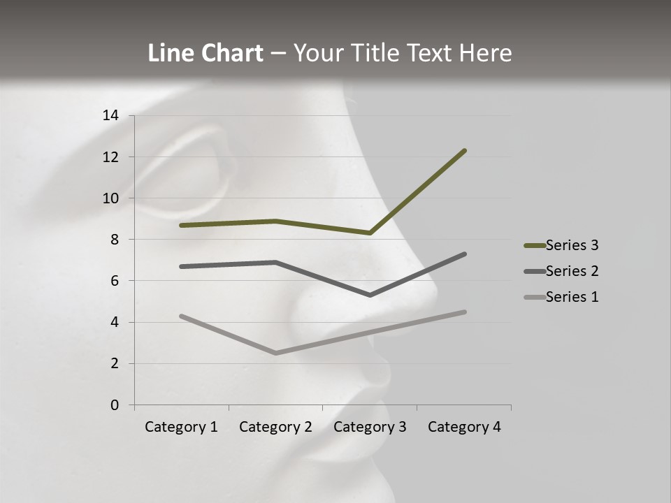 A White Statue Of A Man's Head With A Gray Background PowerPoint Template