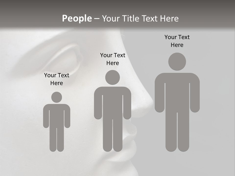 A White Statue Of A Man's Head With A Gray Background PowerPoint Template