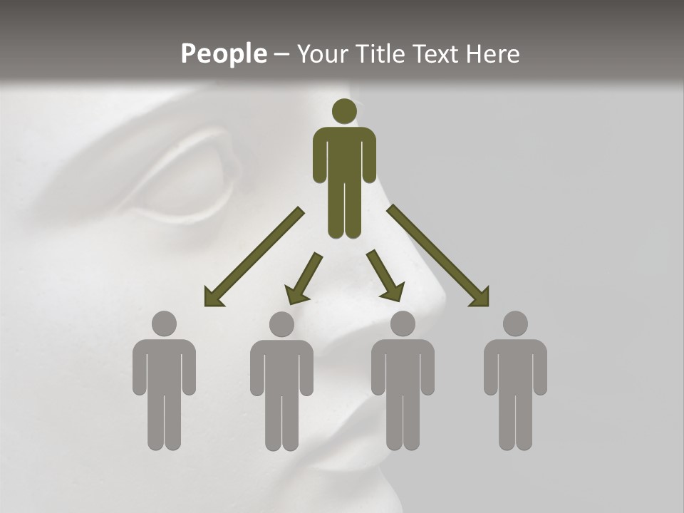 A White Statue Of A Man's Head With A Gray Background PowerPoint Template