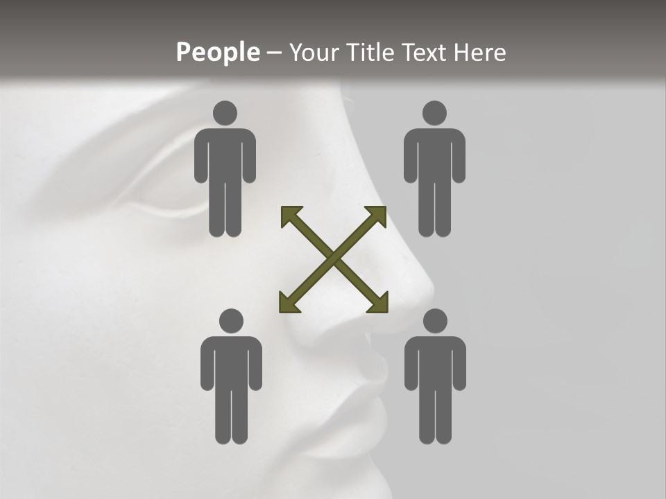 A White Statue Of A Man's Head With A Gray Background PowerPoint Template