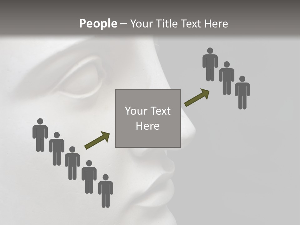 A White Statue Of A Man's Head With A Gray Background PowerPoint Template