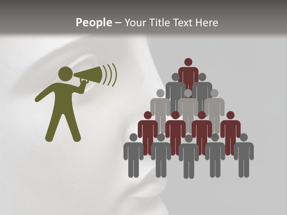 A White Statue Of A Man's Head With A Gray Background PowerPoint Template