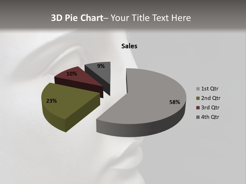 A White Statue Of A Man's Head With A Gray Background PowerPoint Template