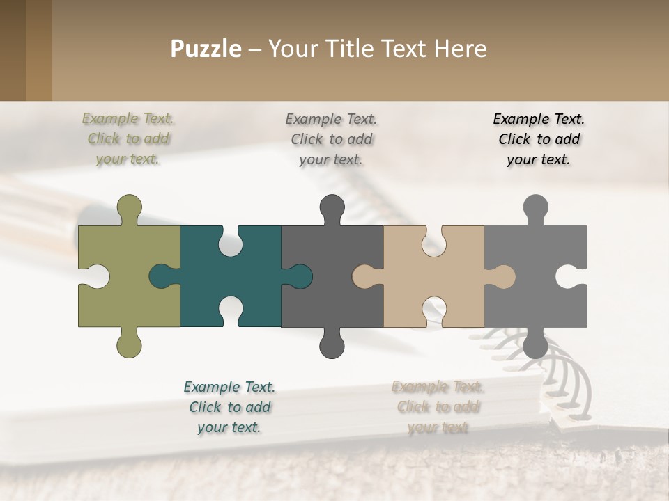 A Notebook With A Pen On Top Of It PowerPoint Template