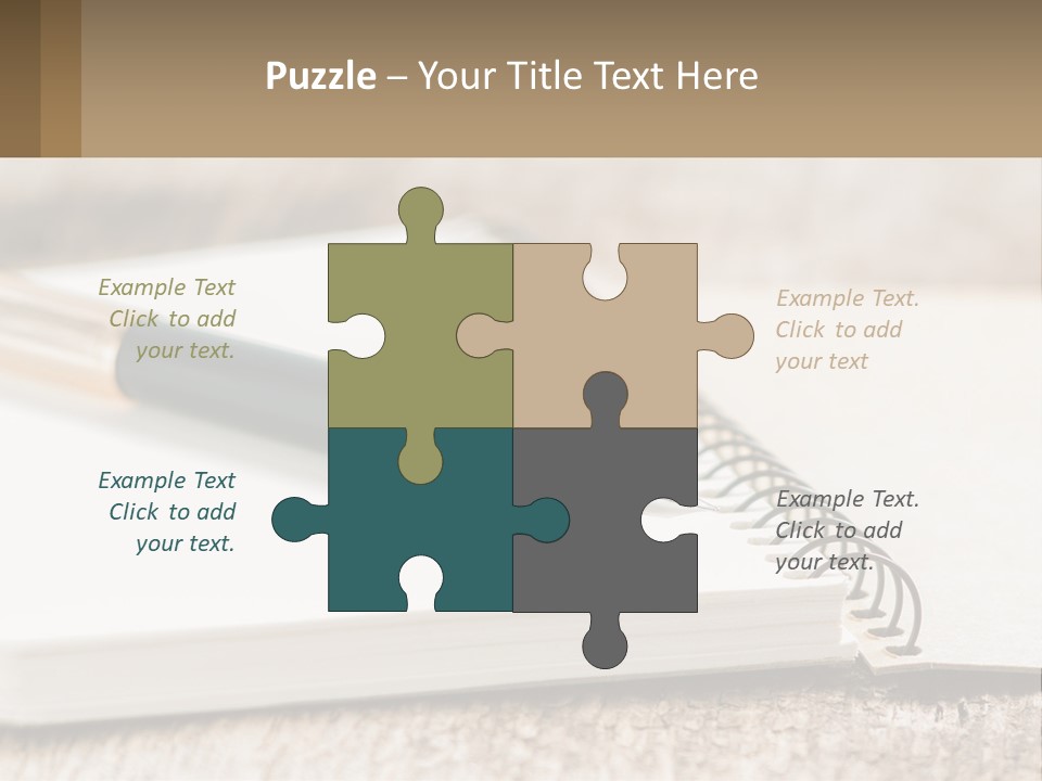 A Notebook With A Pen On Top Of It PowerPoint Template