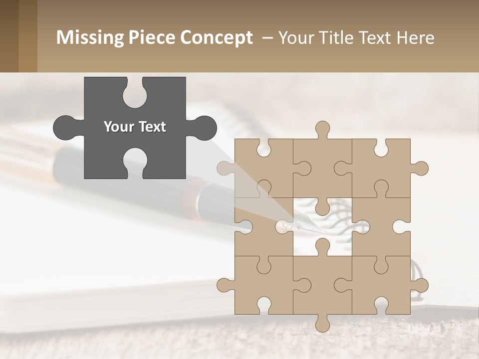 A Notebook With A Pen On Top Of It PowerPoint Template