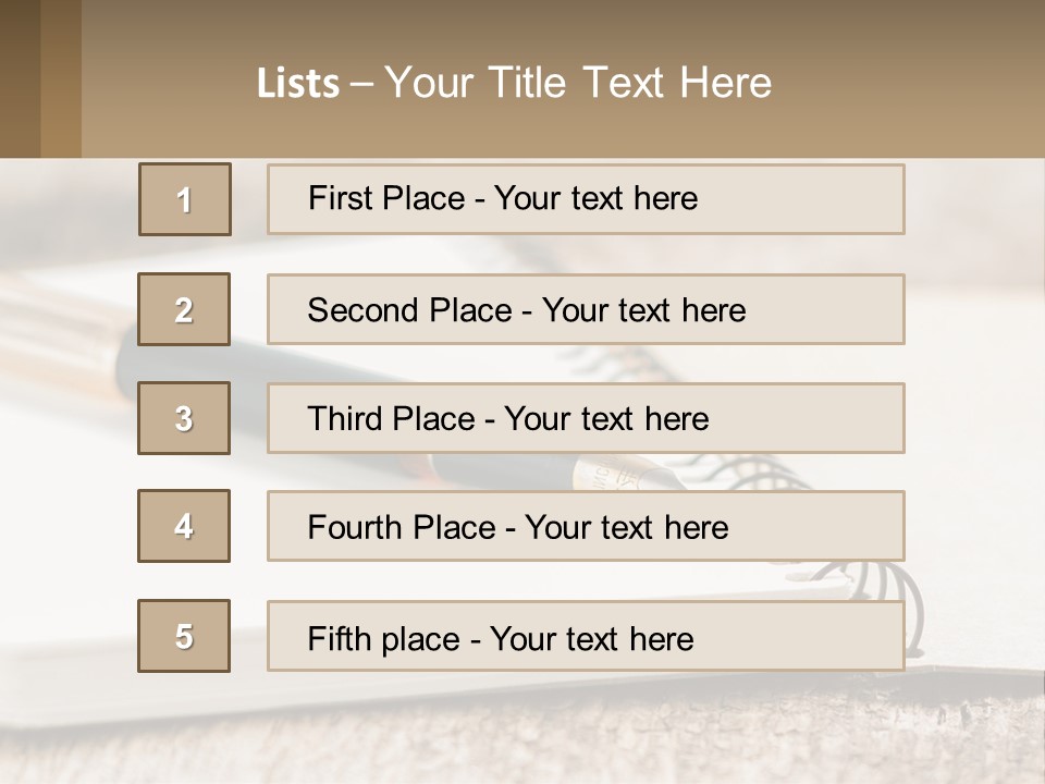 A Notebook With A Pen On Top Of It PowerPoint Template