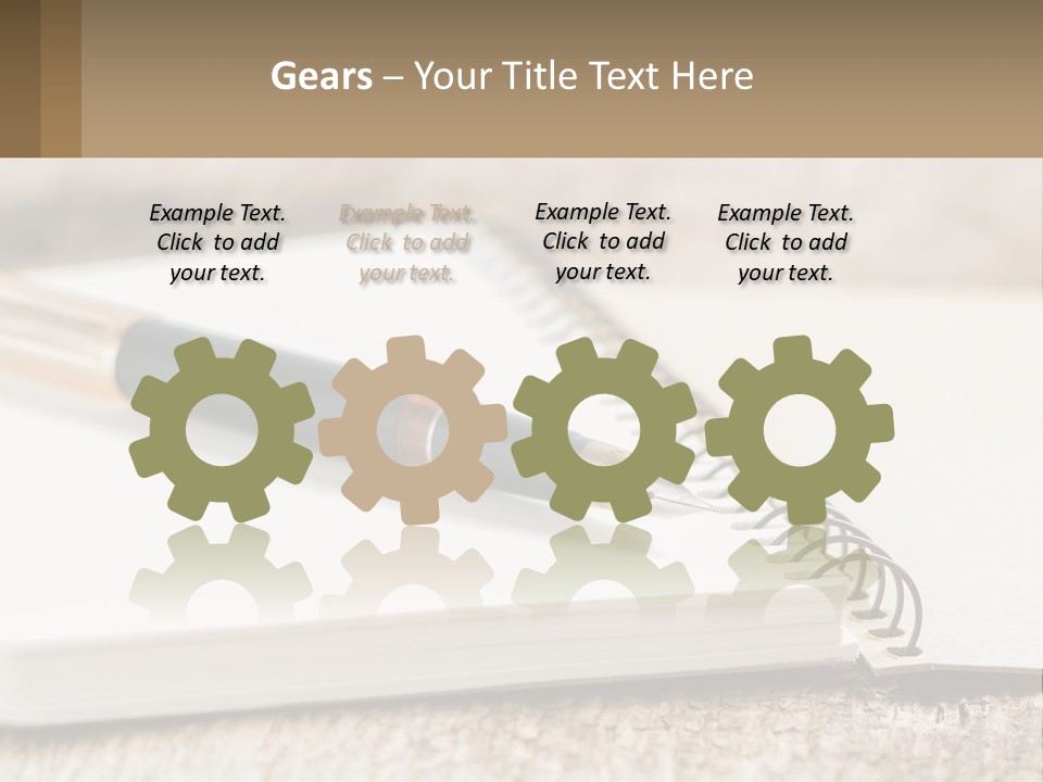 A Notebook With A Pen On Top Of It PowerPoint Template