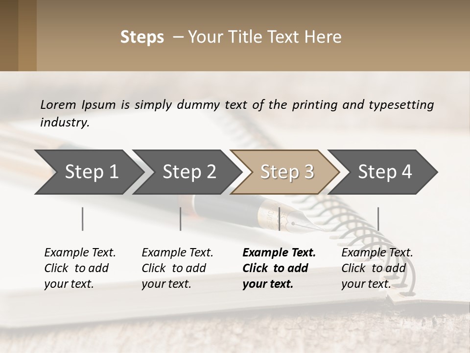 A Notebook With A Pen On Top Of It PowerPoint Template