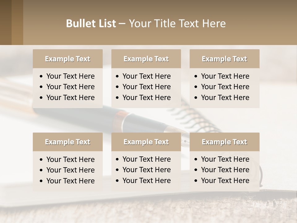 A Notebook With A Pen On Top Of It PowerPoint Template