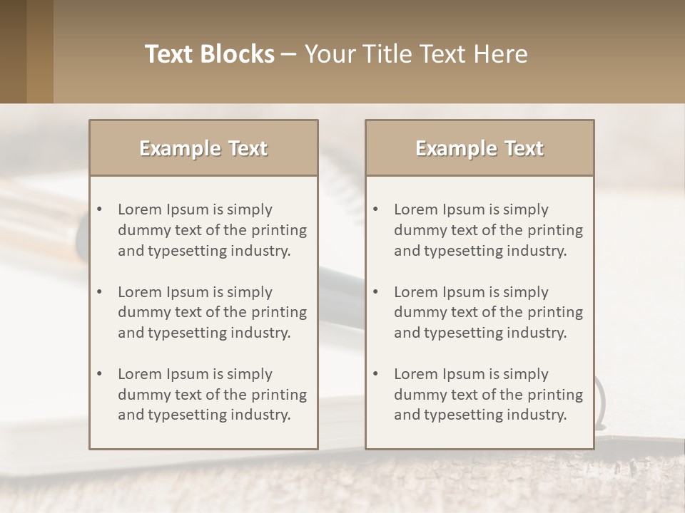 A Notebook With A Pen On Top Of It PowerPoint Template