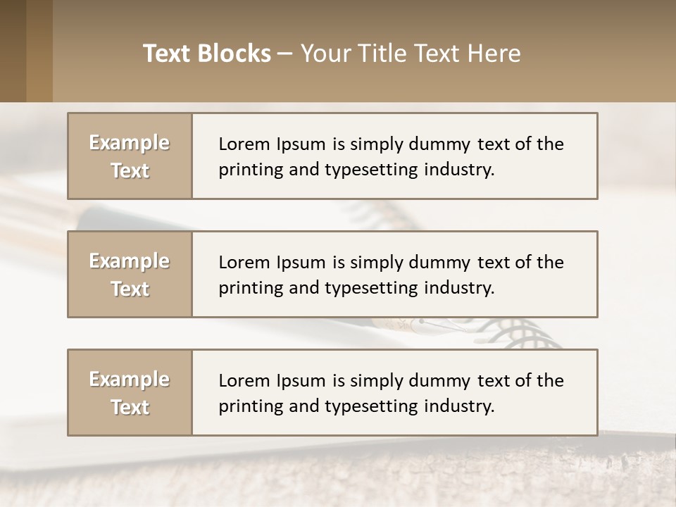 A Notebook With A Pen On Top Of It PowerPoint Template