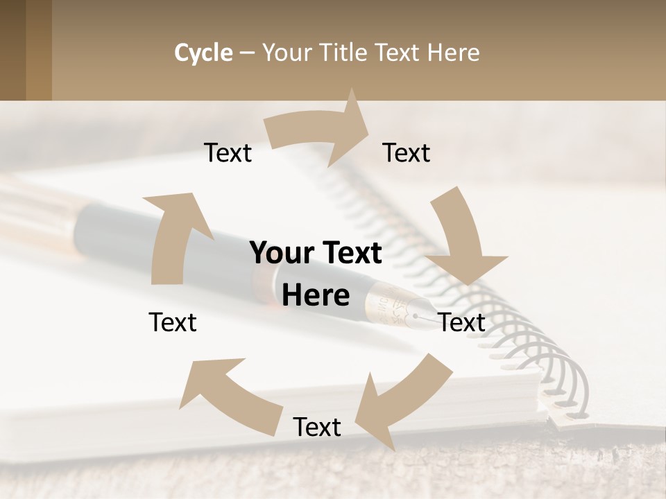 A Notebook With A Pen On Top Of It PowerPoint Template