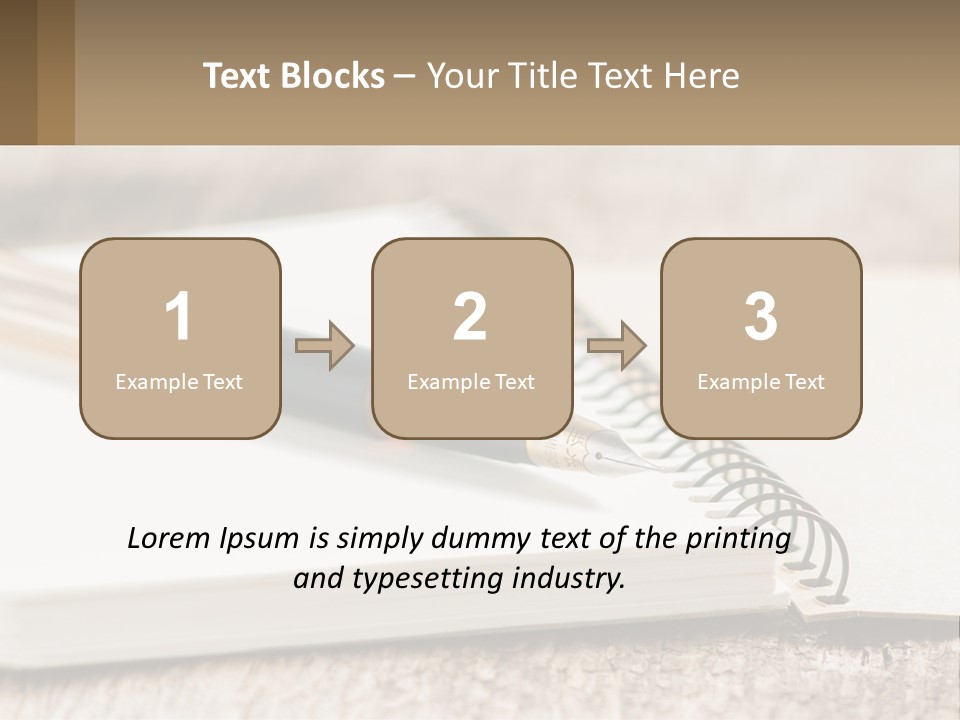 A Notebook With A Pen On Top Of It PowerPoint Template