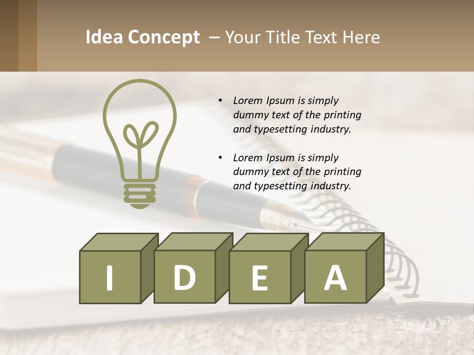 A Notebook With A Pen On Top Of It PowerPoint Template