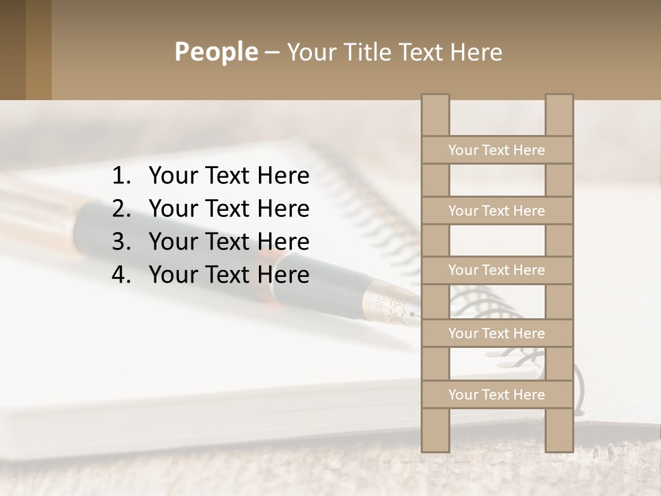 A Notebook With A Pen On Top Of It PowerPoint Template