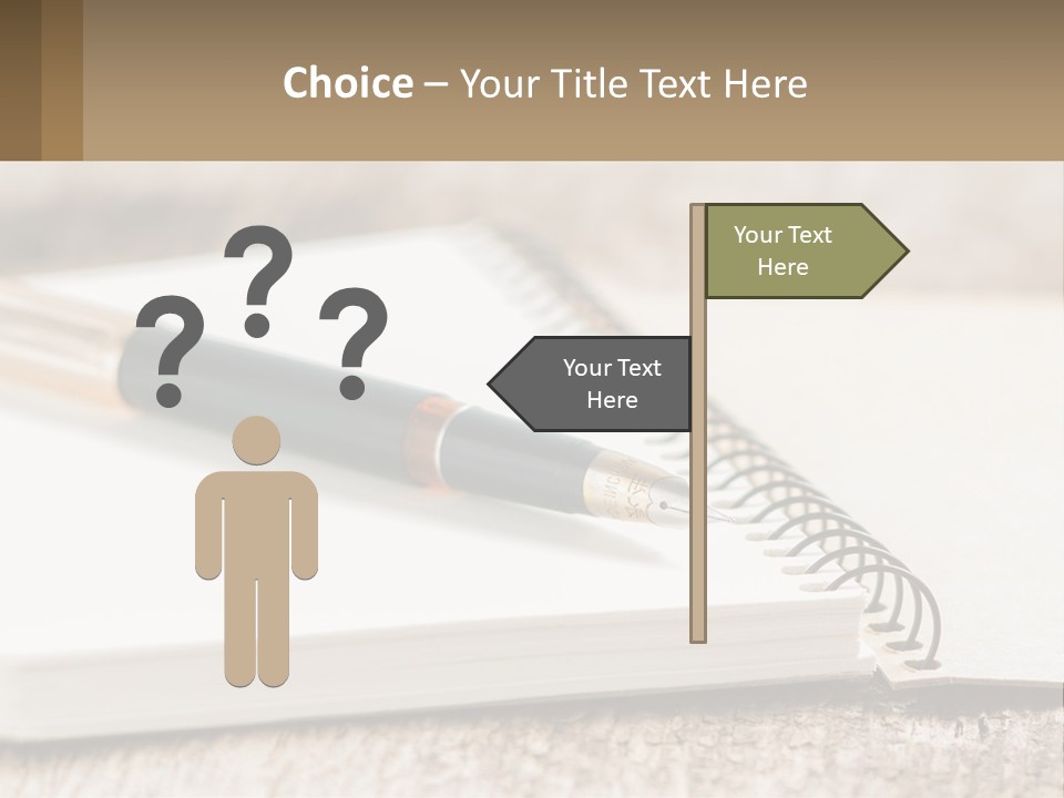 A Notebook With A Pen On Top Of It PowerPoint Template